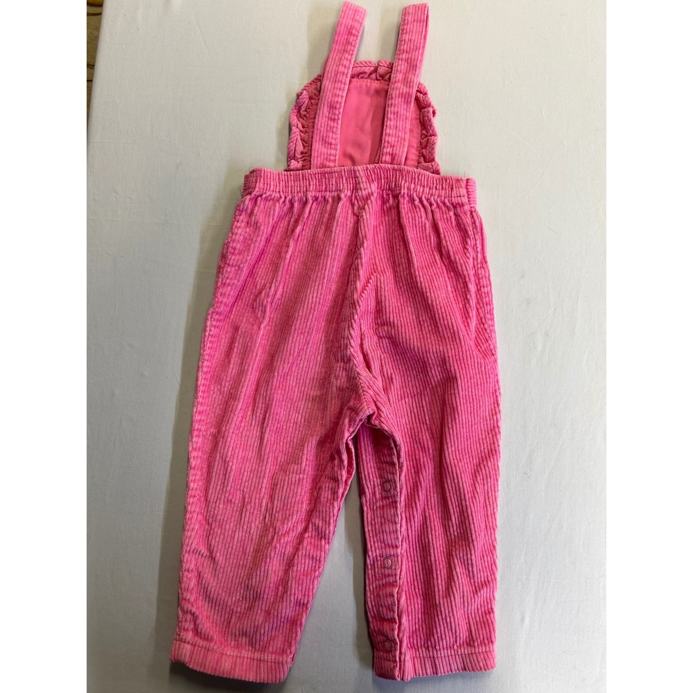 Vintage McKids Pink Corduroy Ruffle Overalls Size 24 Months Made in USA 71898 - Picture 4 of 6